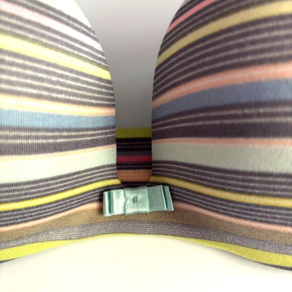 Victoria's Secret Rainbow Sherbet Lined Demi/Demi Buste Double Underwire 34C #BD - Picture 3 of 5